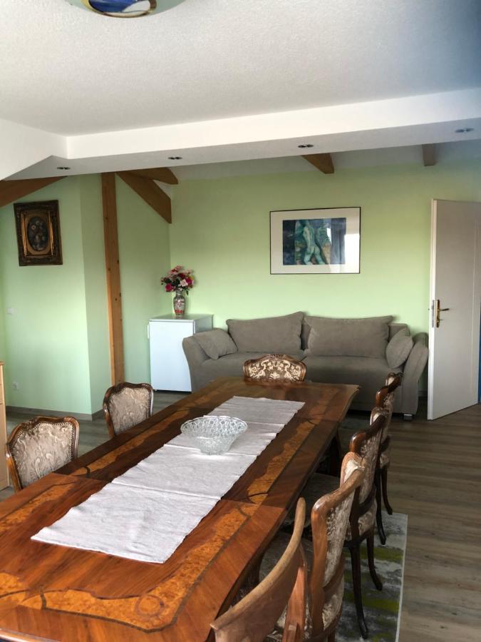 Wohn- und Essbereich mit Holztisch